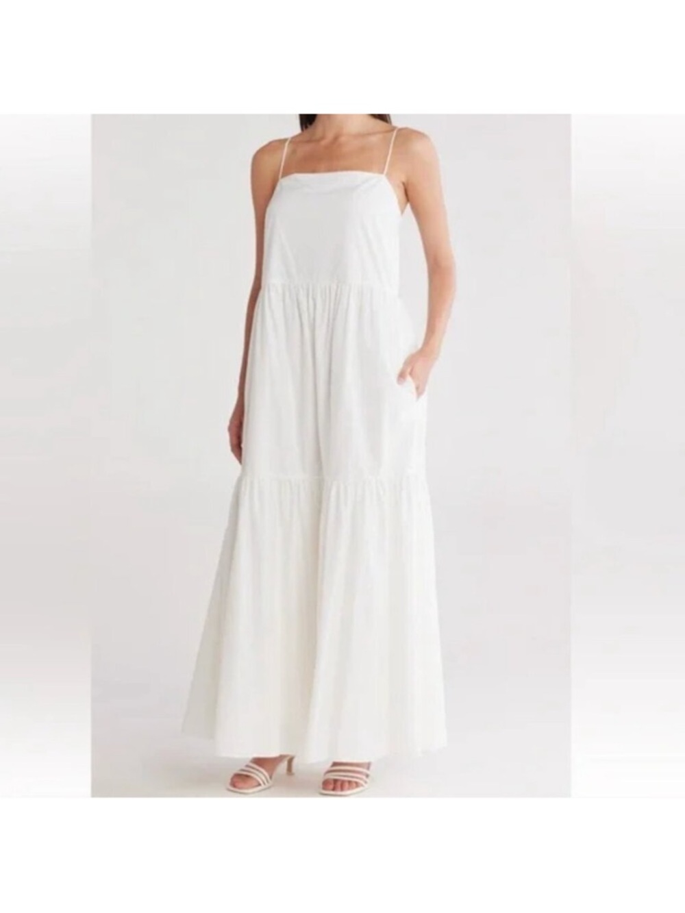 Rag & Bone Leila White Cotton Poplin Maxi Dress